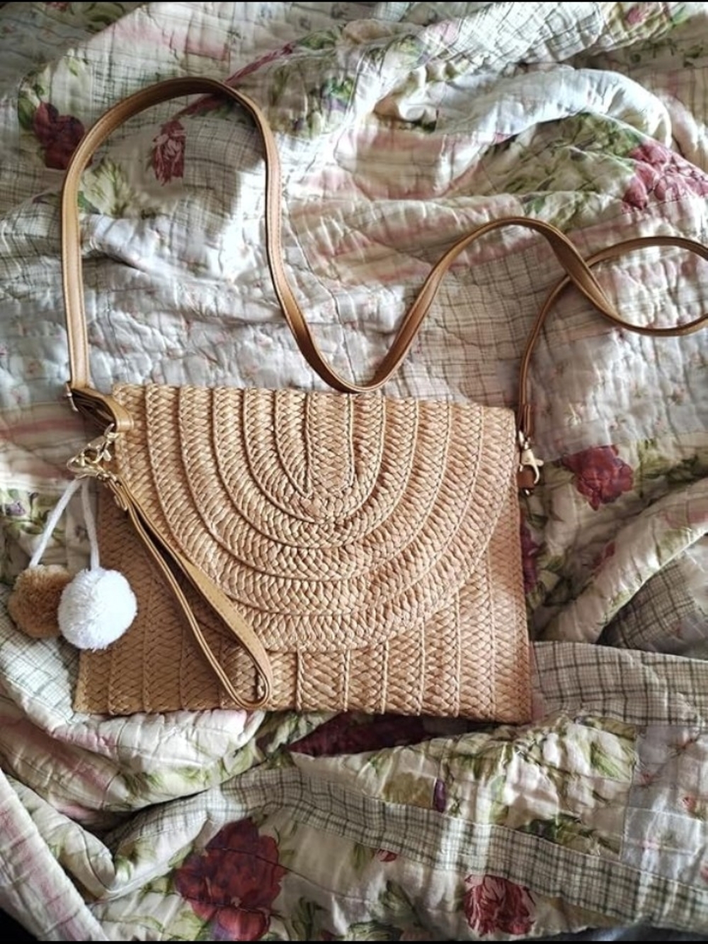 New Woven Straw Crossbody Bag Neutral Envelope Clutch Vacation Summer Beach